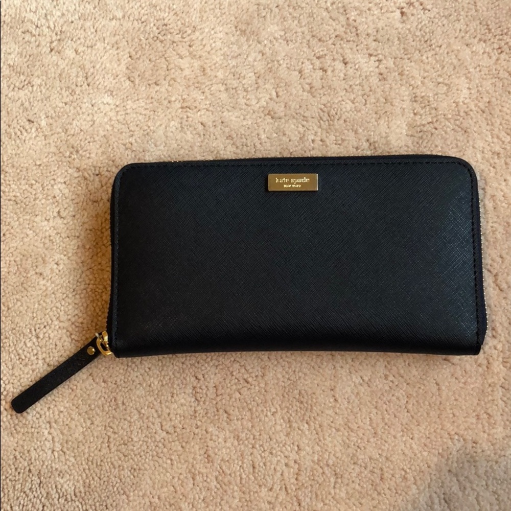 Kate Spade Navy Blue Zip Around Continental Wallet